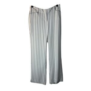 White House Black Market Pants Womens Size 2R Wide Leg White Striped Trousers